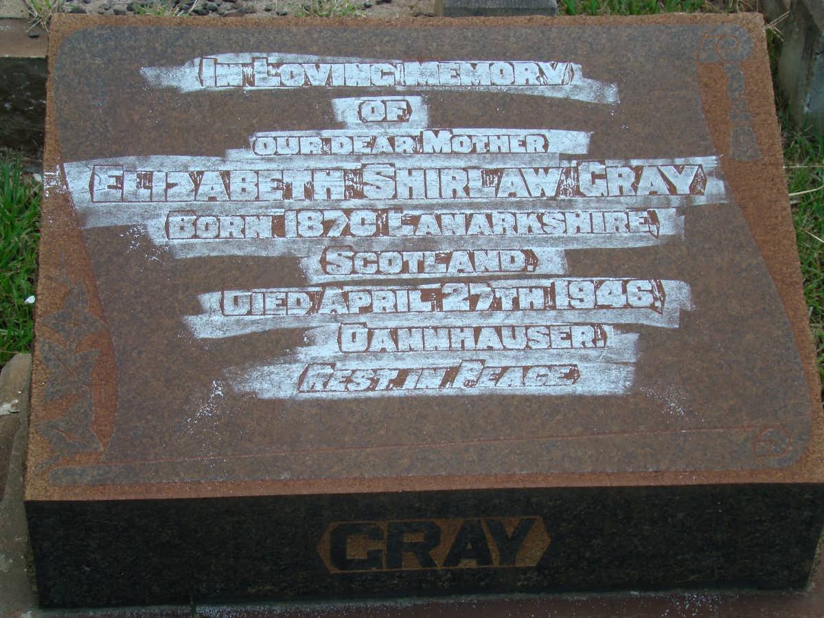 GRAY Elizabeth Shirlaw 1870-1946