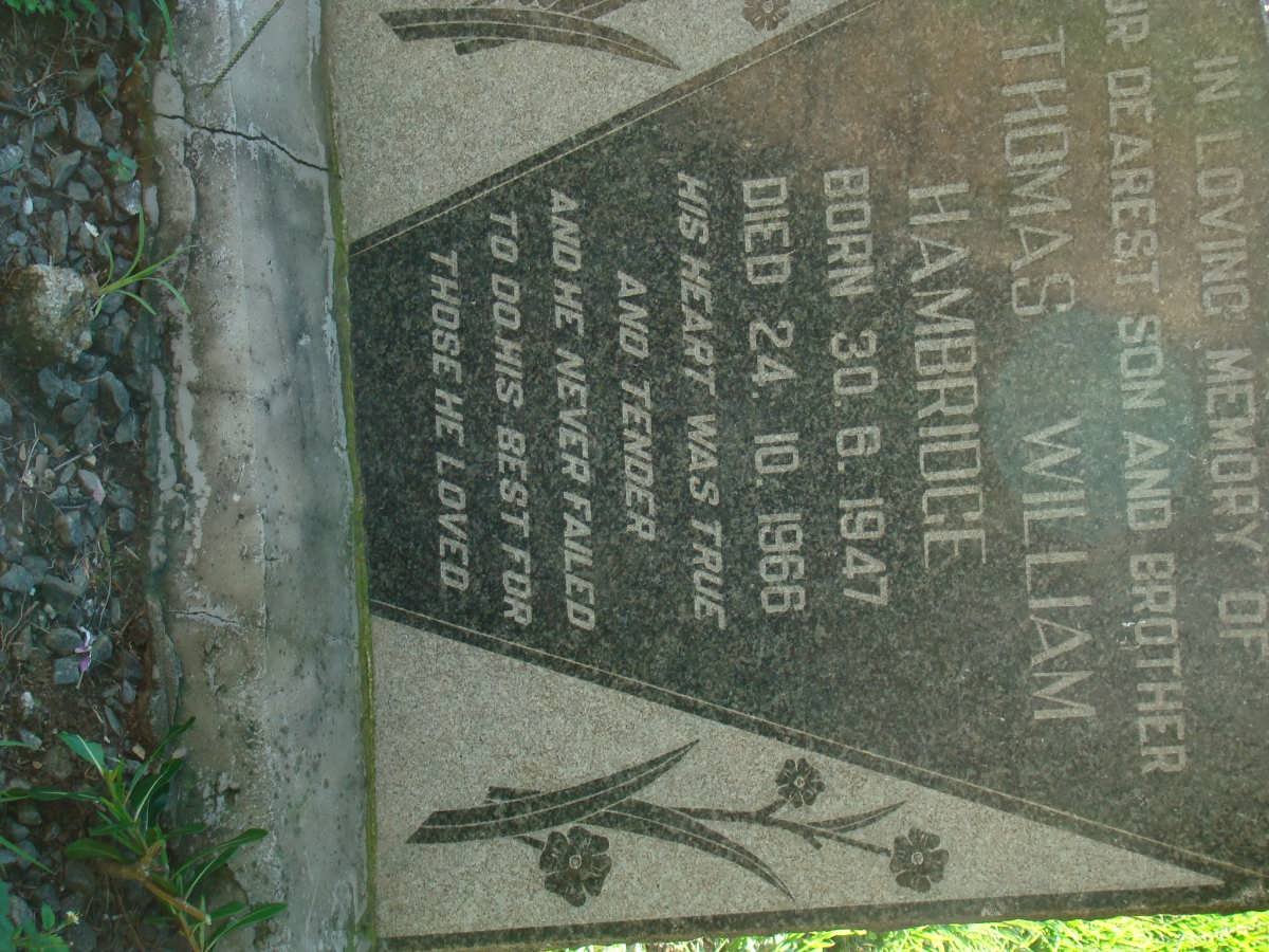 HAMBRIDGE Thomas William 1947-1966