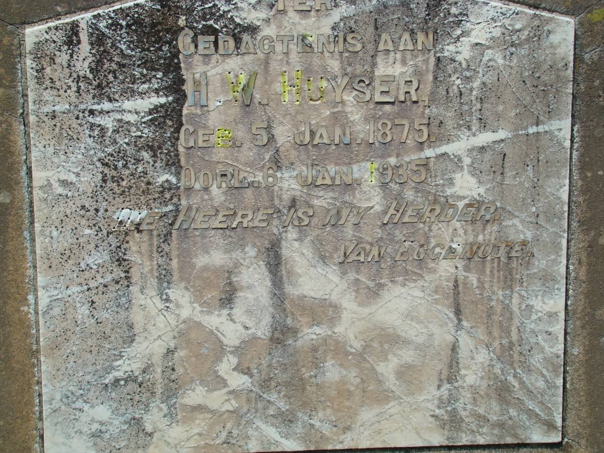HUYSER H.W. 1875-1935