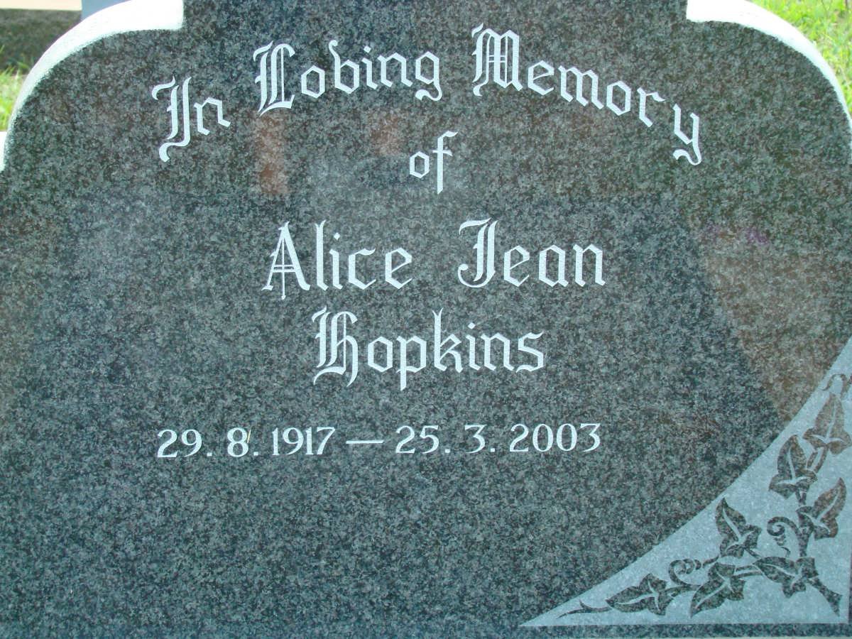 HOPKINS Alice Jean 1917-2003