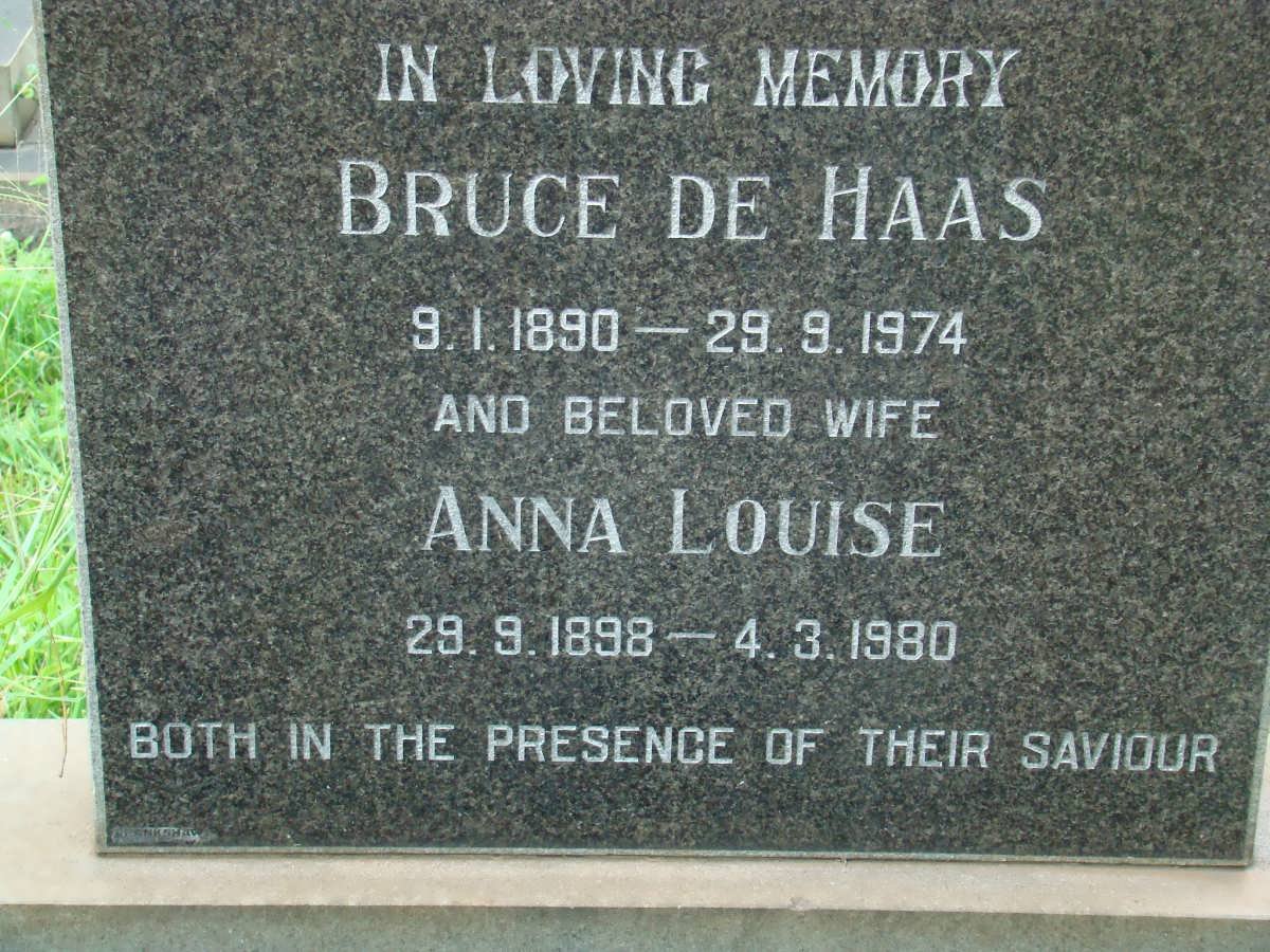 HAAS Bruce, de 1890-1974 &amp; Anna Louise 1898-1980