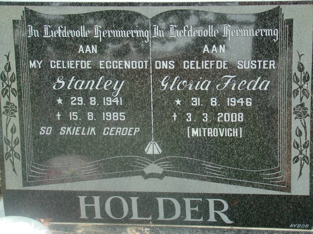 HOLDER Stanley 1941-1985 &amp; Gloria Freda MITROVICH 1946-2008