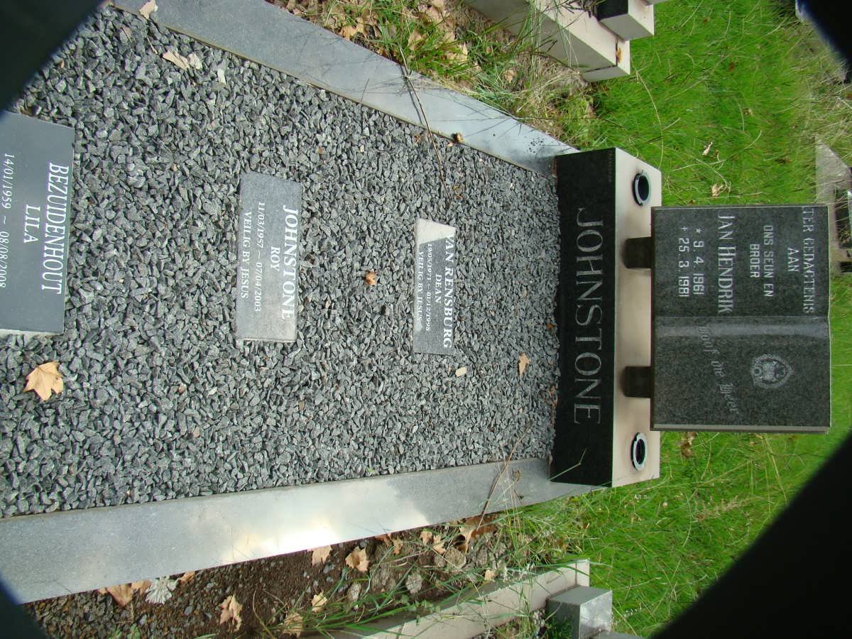 JOHNSTONE Jan Hendrik 1961-1981