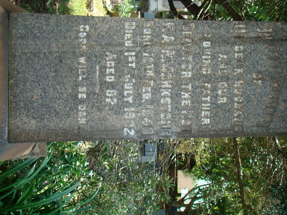 JOHNSTONE F.A.R. 1846-1922