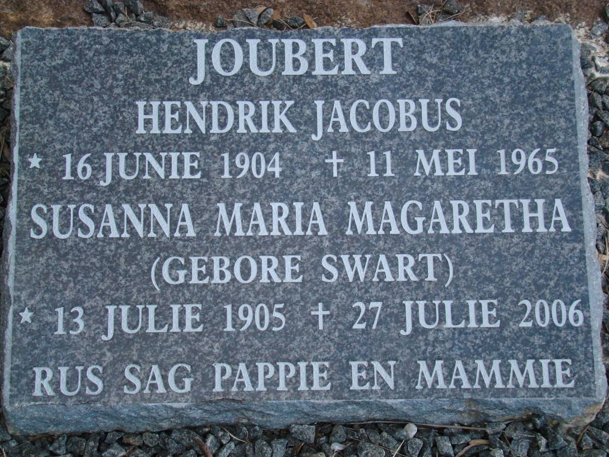 JOUBERT Hendrik Jacobus 1904-1965 &amp; Susanna Maria Magaretha SWART 1905-2006