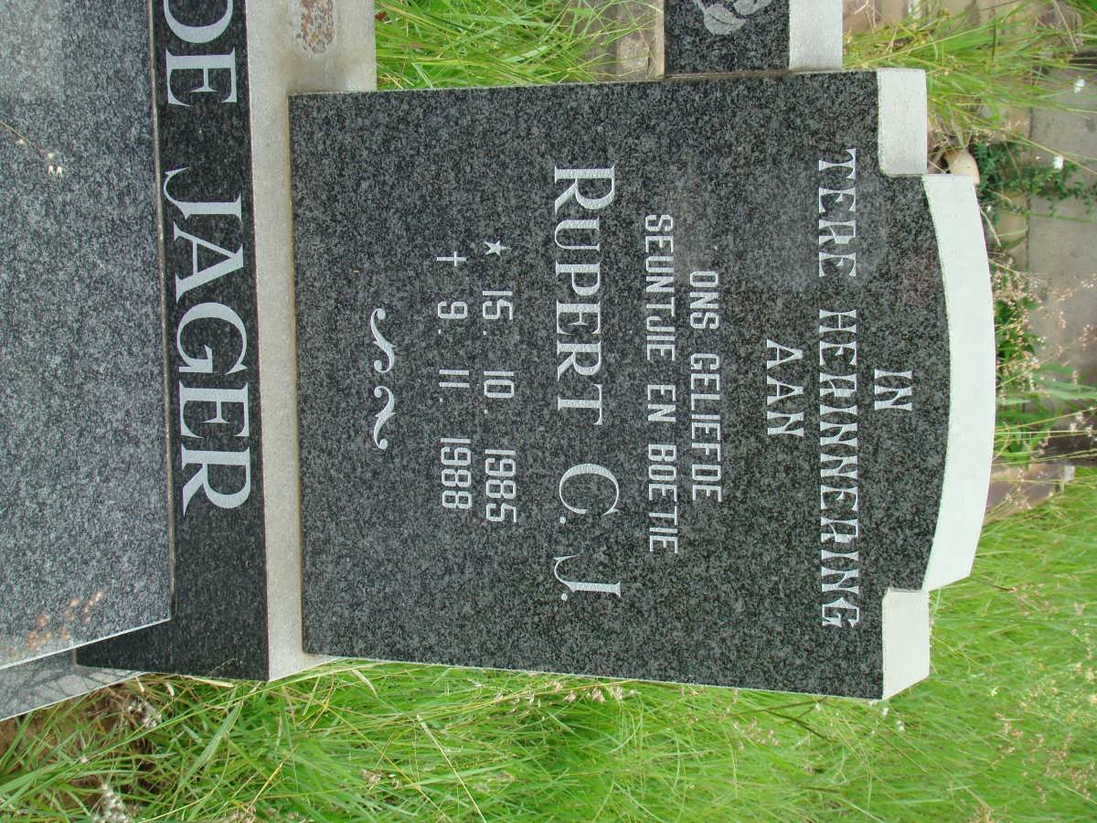 JAGER Rupert C.J., de 1985-1988