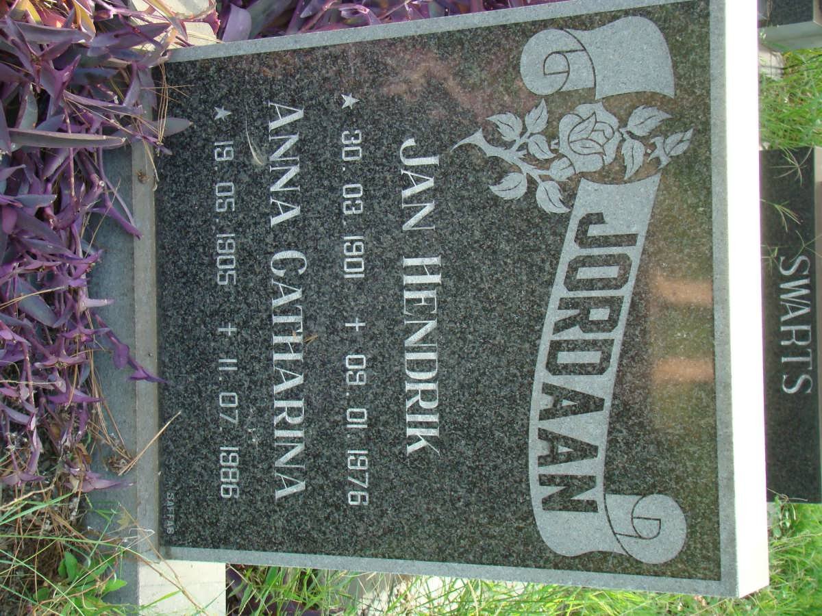 JORDAAN Jan Hendrik 1901-1976 &amp; Anna Catharina 1905-1986