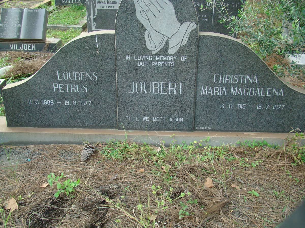 JOUBERT Lourens Petrus 1906-1977 &amp; Christina Maria Magdalena 1915-1977