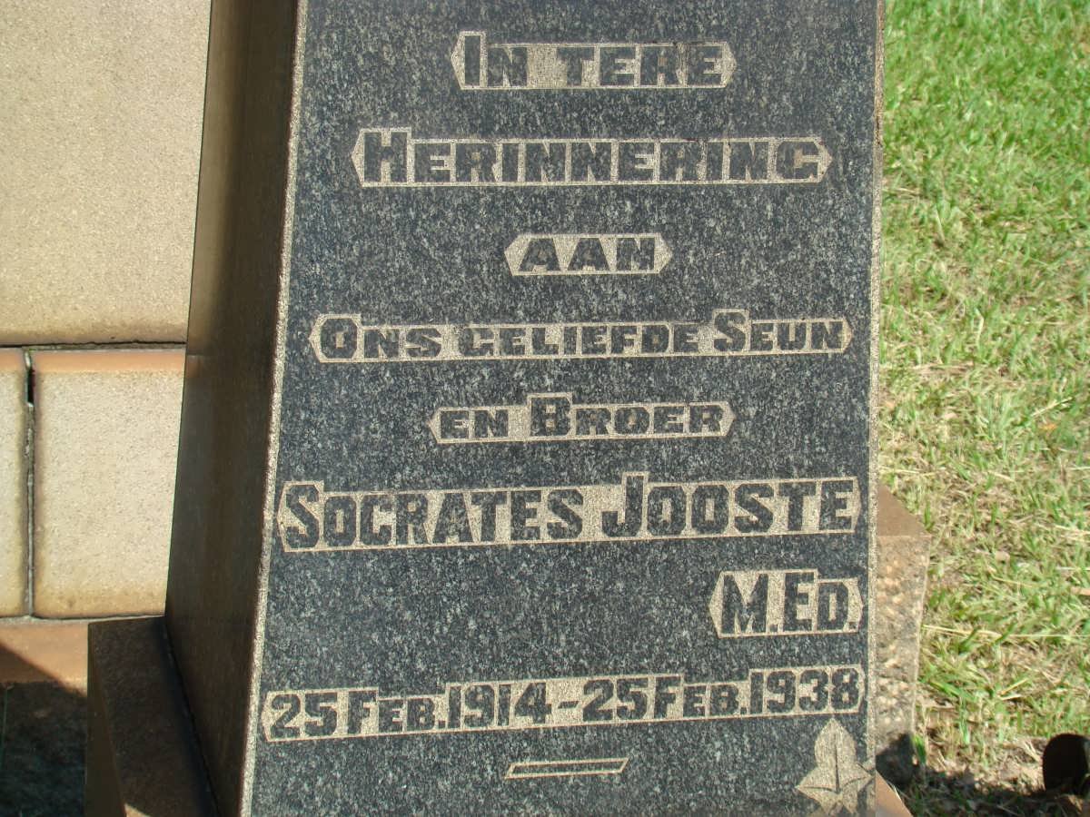 JOOSTE Socrates 1914-1938