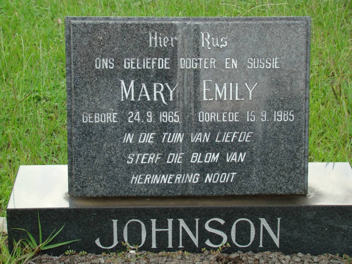 JOHNSON Mary Emily 1965-1985