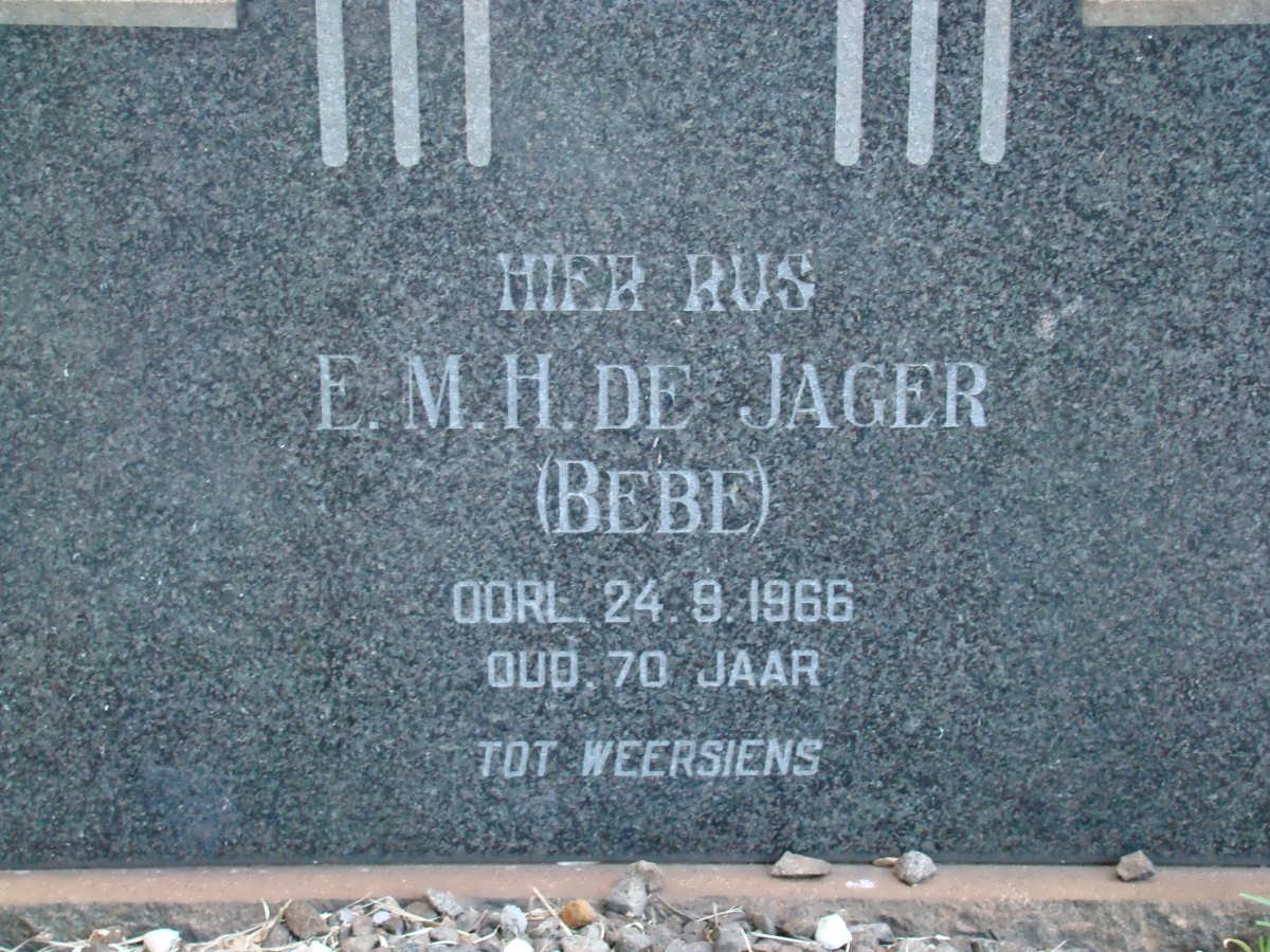 JAGER E.M.H., de -1966