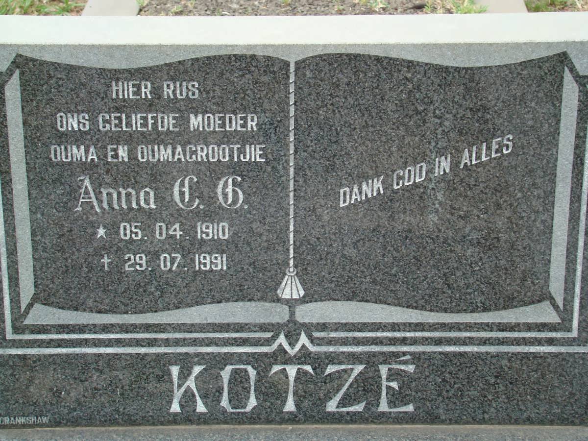 KOTZÉ Anna C.G. 1910-1991