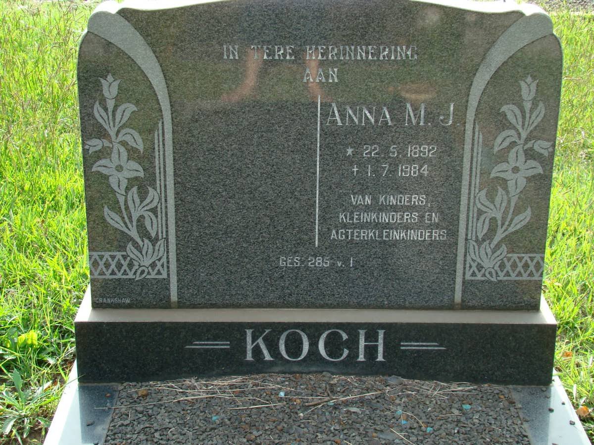 KOCH Anna M.J. 1892-1984