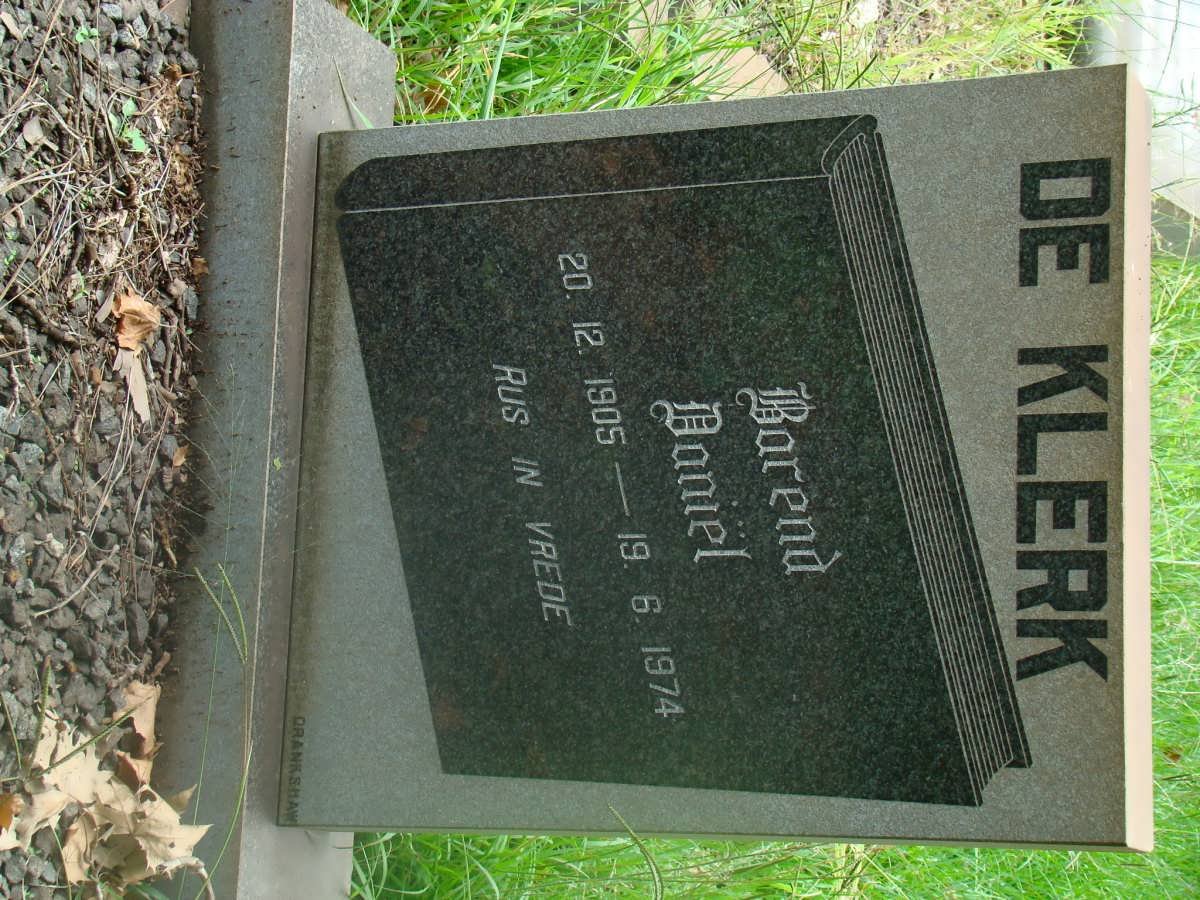 KLERK Barend Daniël, de 1905-1974