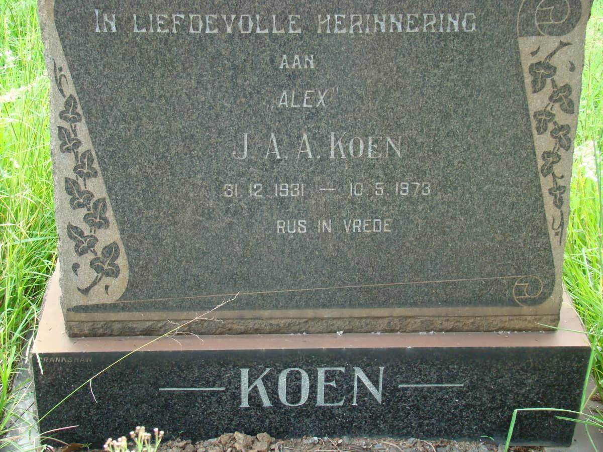 KOEN J.A.A. 1931-1973