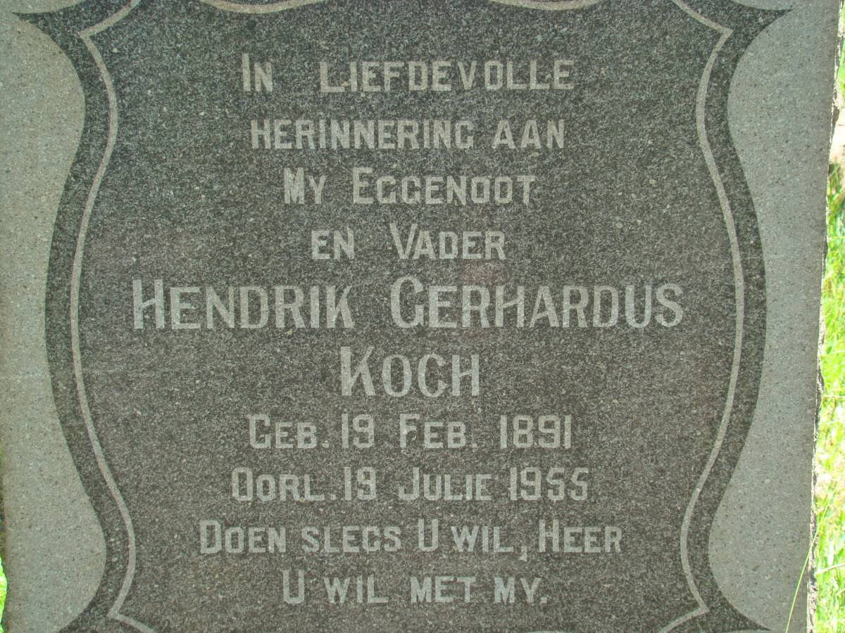 KOCH Hendrik Gerhardus 1891-1955