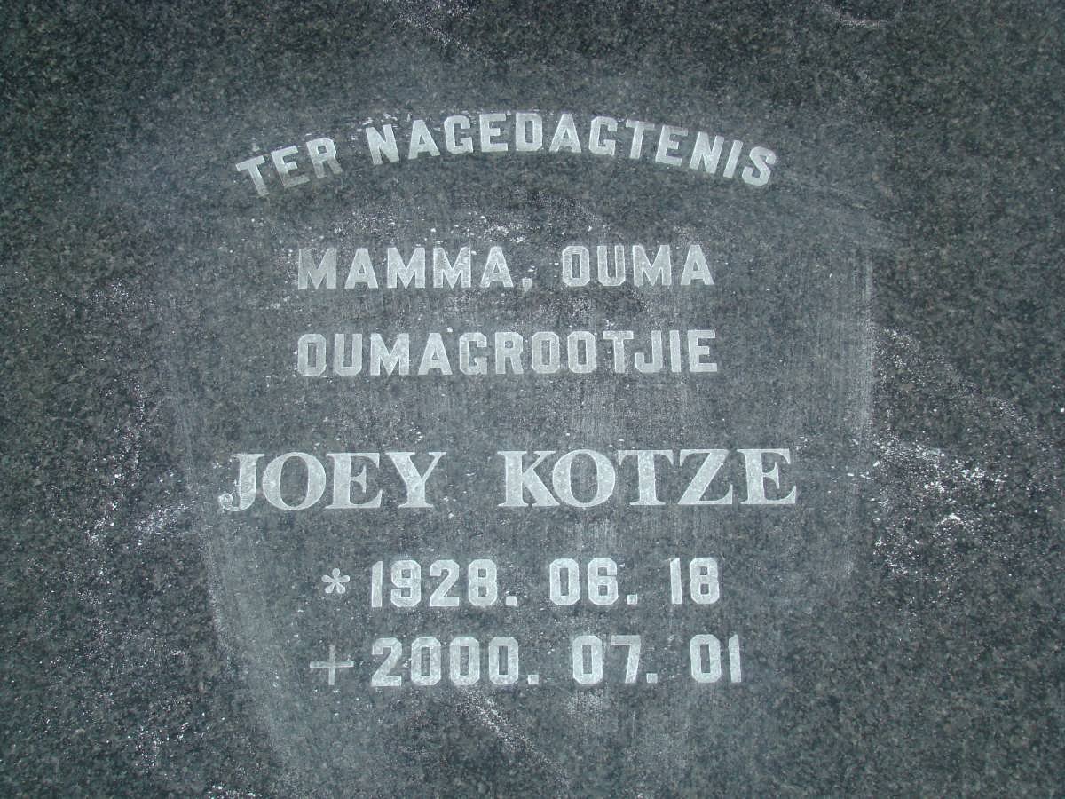 KOTZE Joey 1928-2000