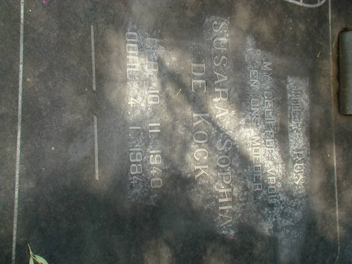 KOCK Susara Sophia, de 1940-1984