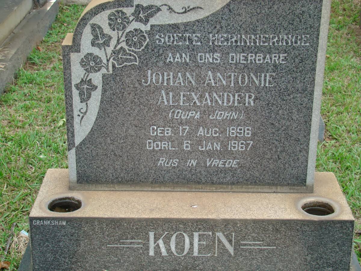 KOEN Johan Antonie Alexander 1896-1967
