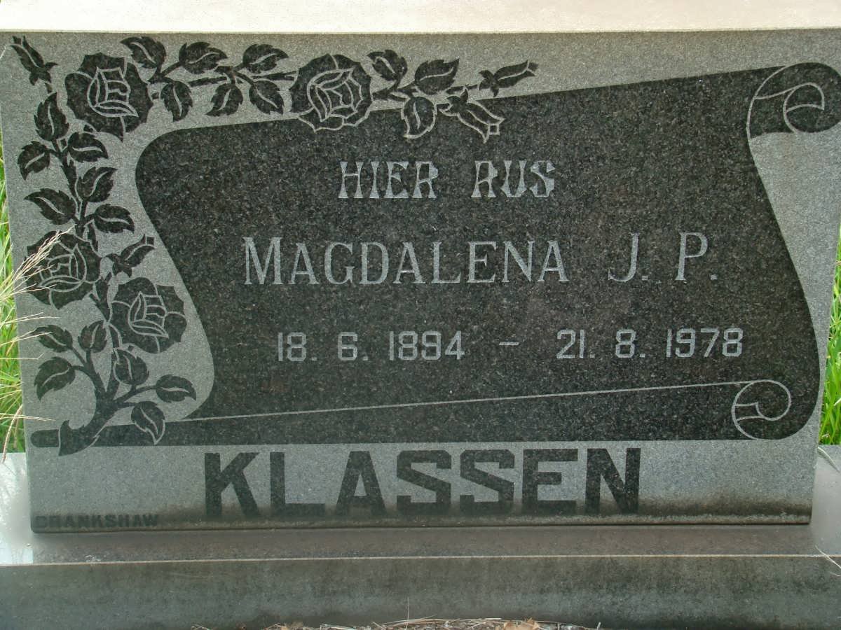 KLASSEN Magdalena J.P. 1894-1978
