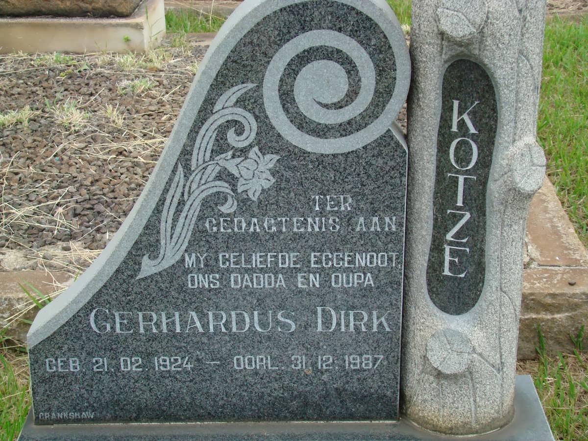 KOTZE Gerhardus Dirk 1924-1987