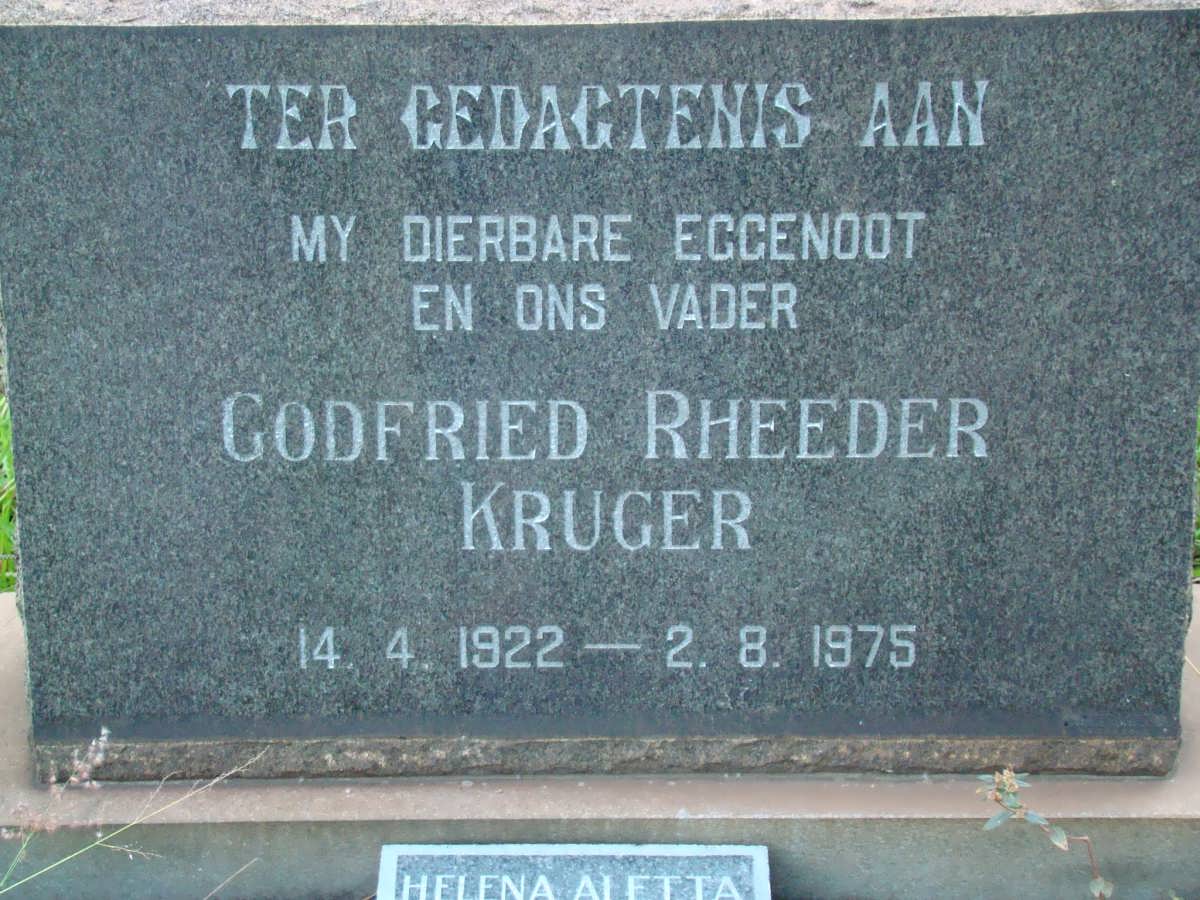 KRUGER Godfried Rheeder 1922-1975