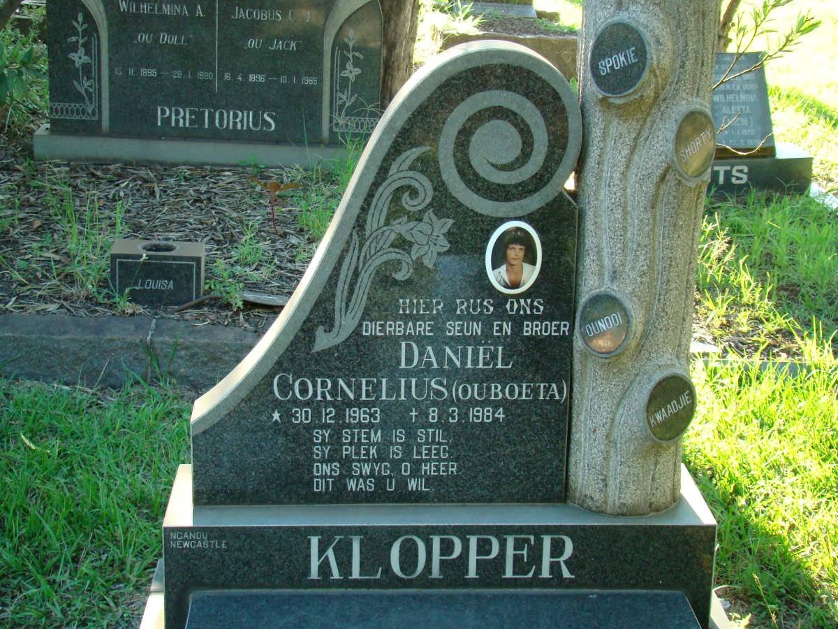 KLOPPER Daniël Cornelius 1963-1984