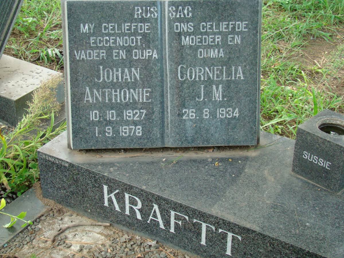 KRAFTT Johan Anthonie 1927-1978 &amp; Cornelia J.M. 1934-