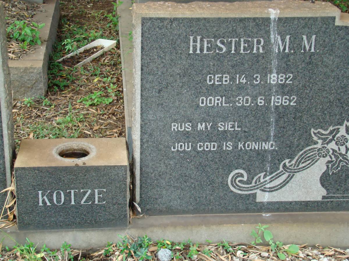 KOTZE Hester M.M. 1882-1962