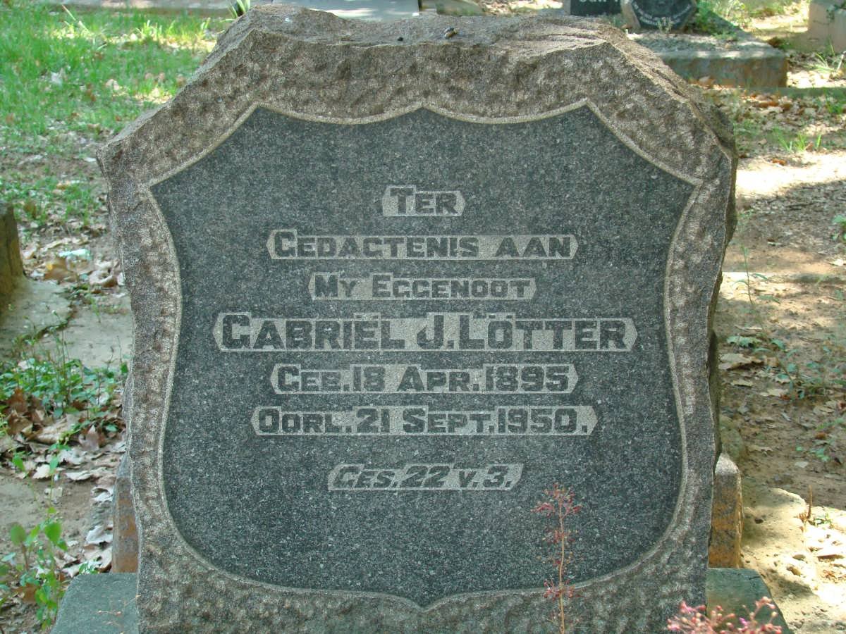 LÖTTER Gabriël J. 1895-1950