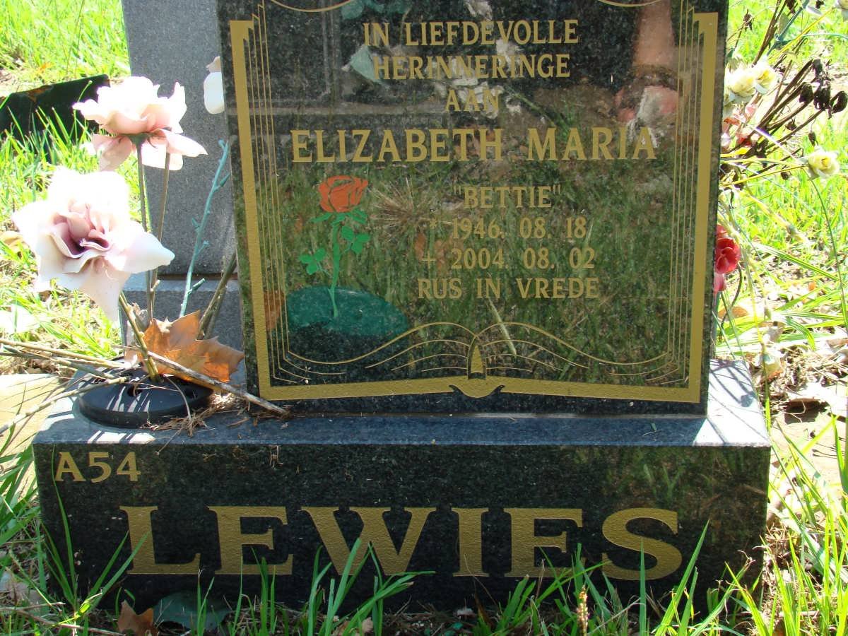 LEWIES Elizabeth Maria 1946-2004