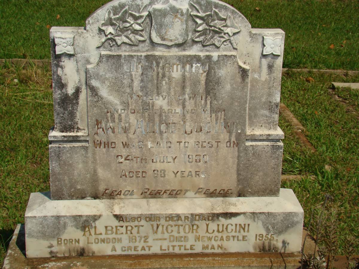 LUCINI Albert Victor 1872-1955 &amp; Anna Alice -1930