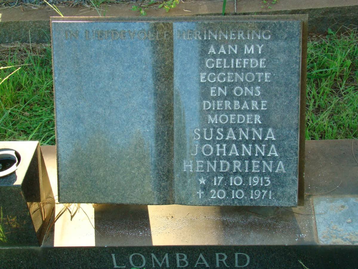LOMBARD Susanna Johanna Hendriena 1913-1971