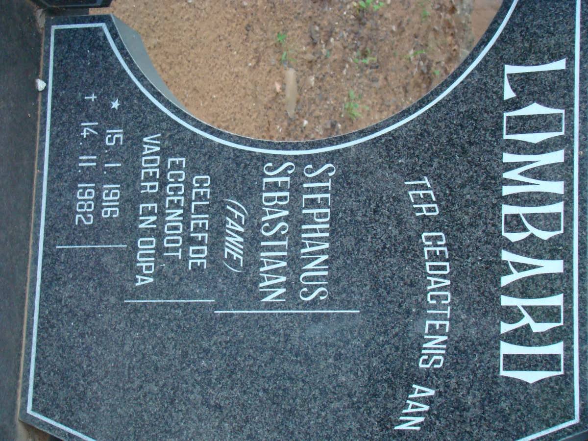 LOMBARD Stephanus Sebastiaan 1916-1982