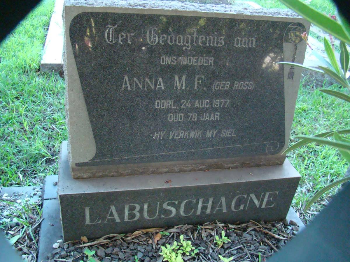 LABUSCHAGNE Anna M.F. nee ROSS -1977