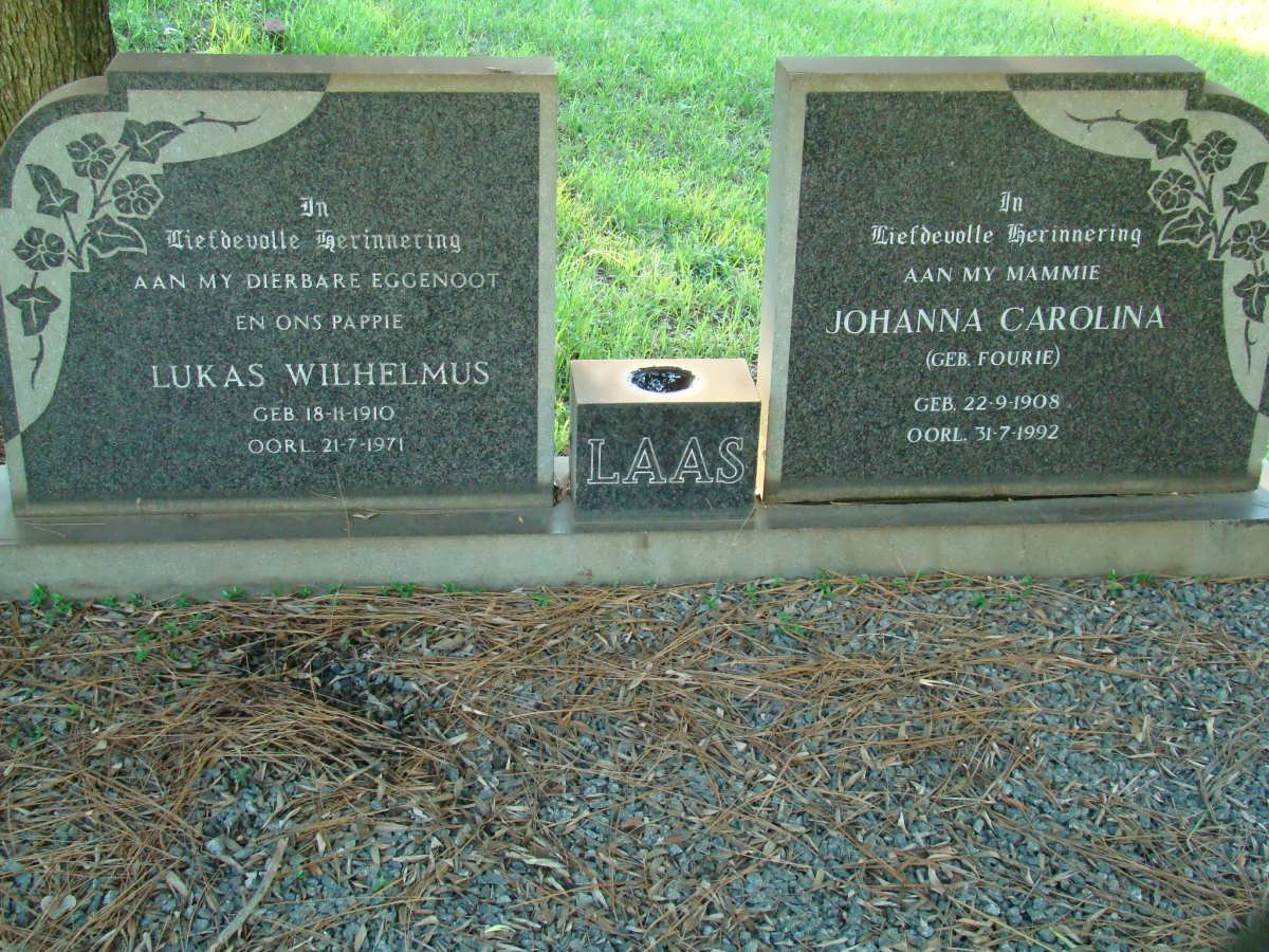 LAAS Lukas Wilhelmus 1910-1971 &amp; Johanna Carolina FOURIE 1908-1992