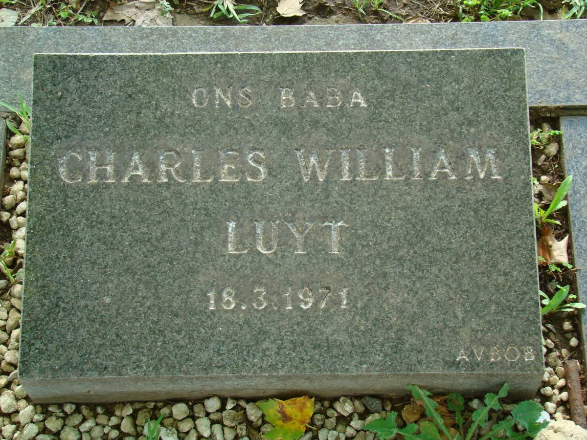 LUYT Charles William -1971