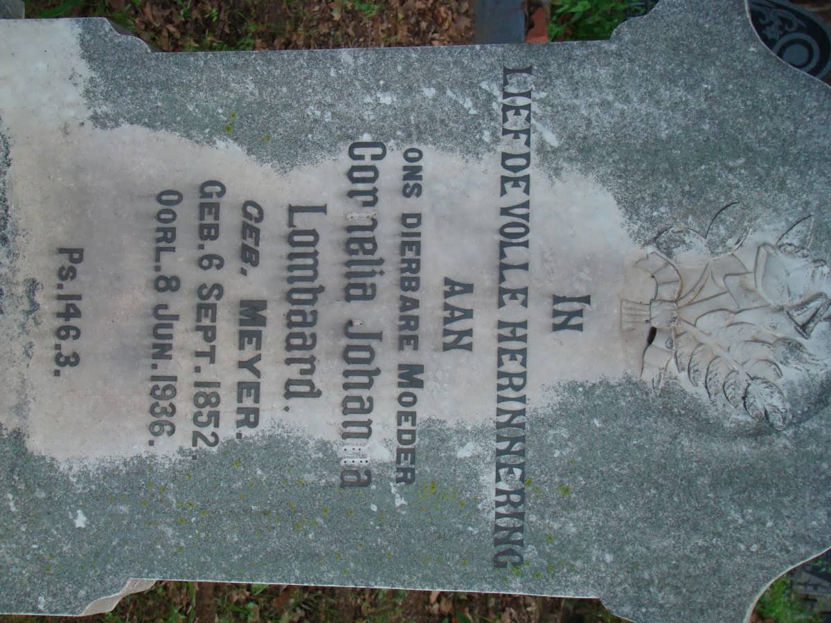 LOMBARD Cornelia Johanna nee MEYER 1852-1936