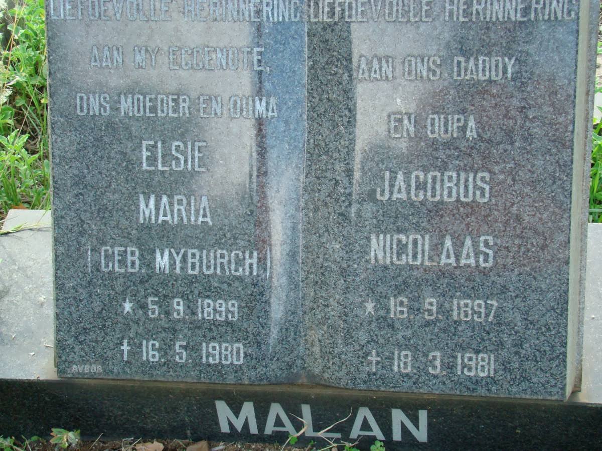 MALAN Elsie Maria nee MYBURGH 1899-1980