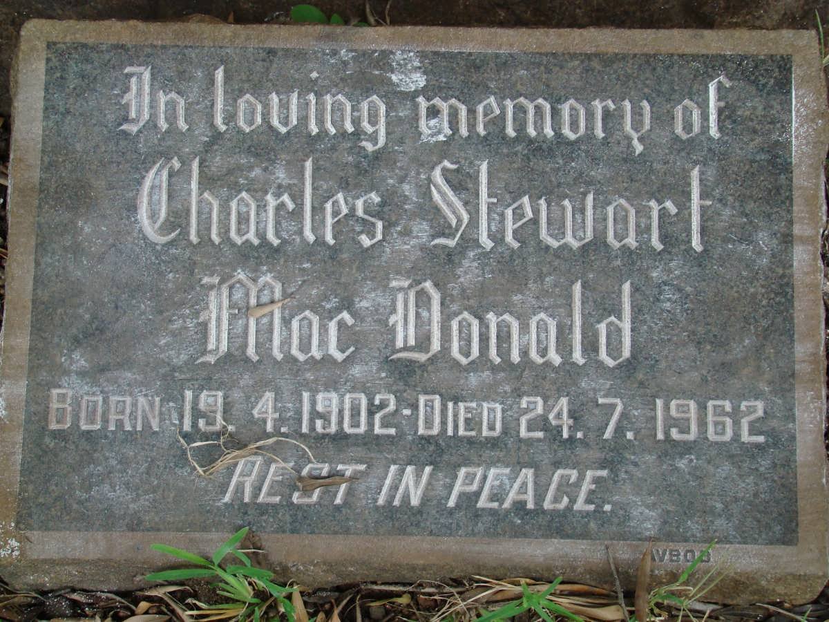 MAC DONALD Charles Stewart 1902-1962