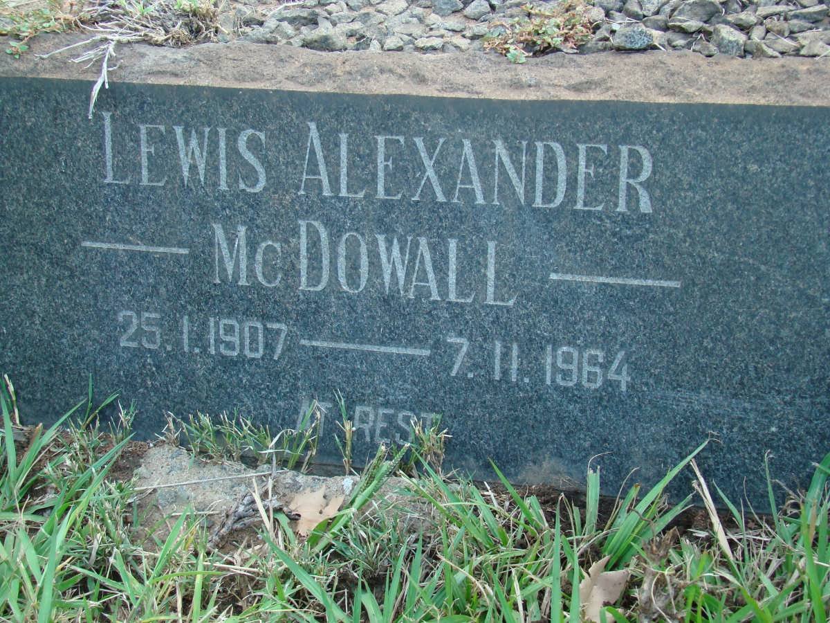 McDOWALL Lewis Alexander 1907-1964