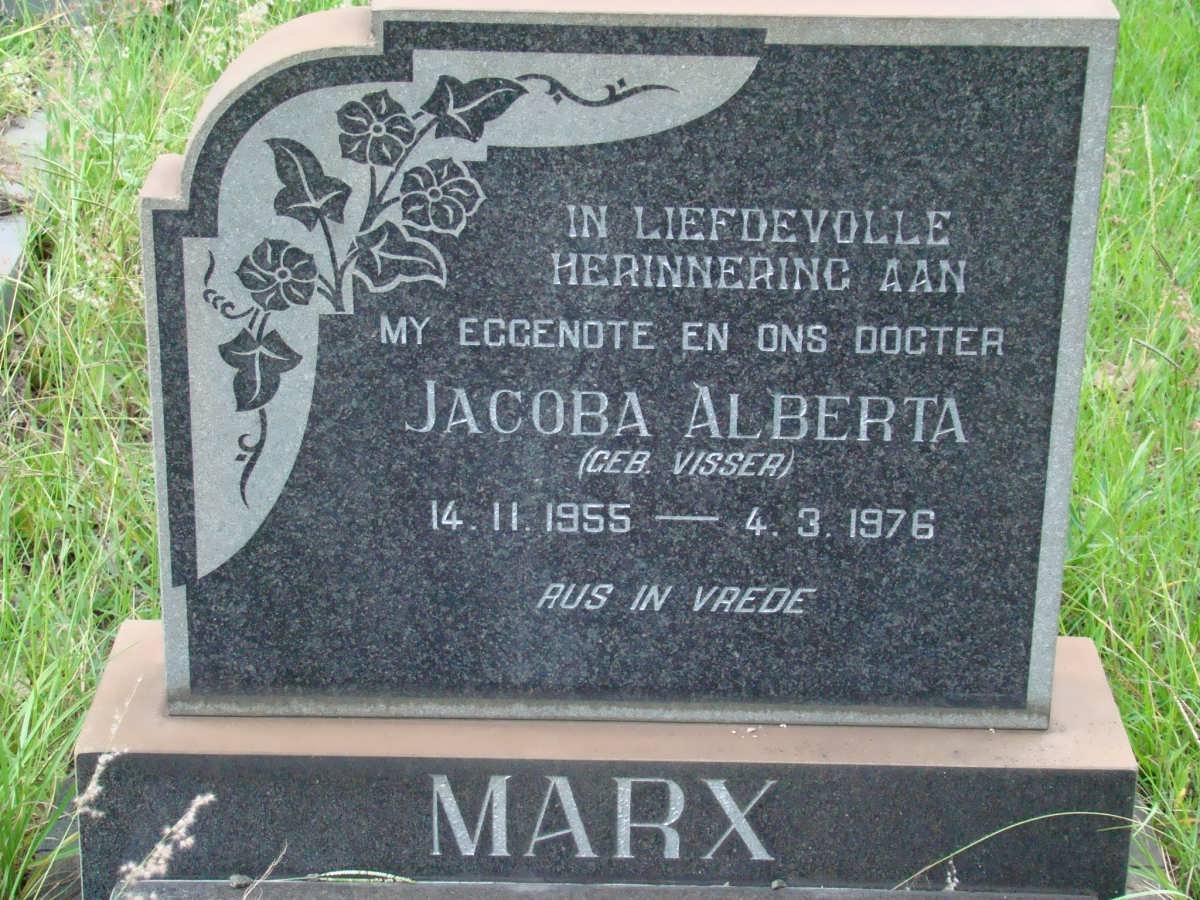 MARX Jacoba Alberta nee VISSER 1955-1976