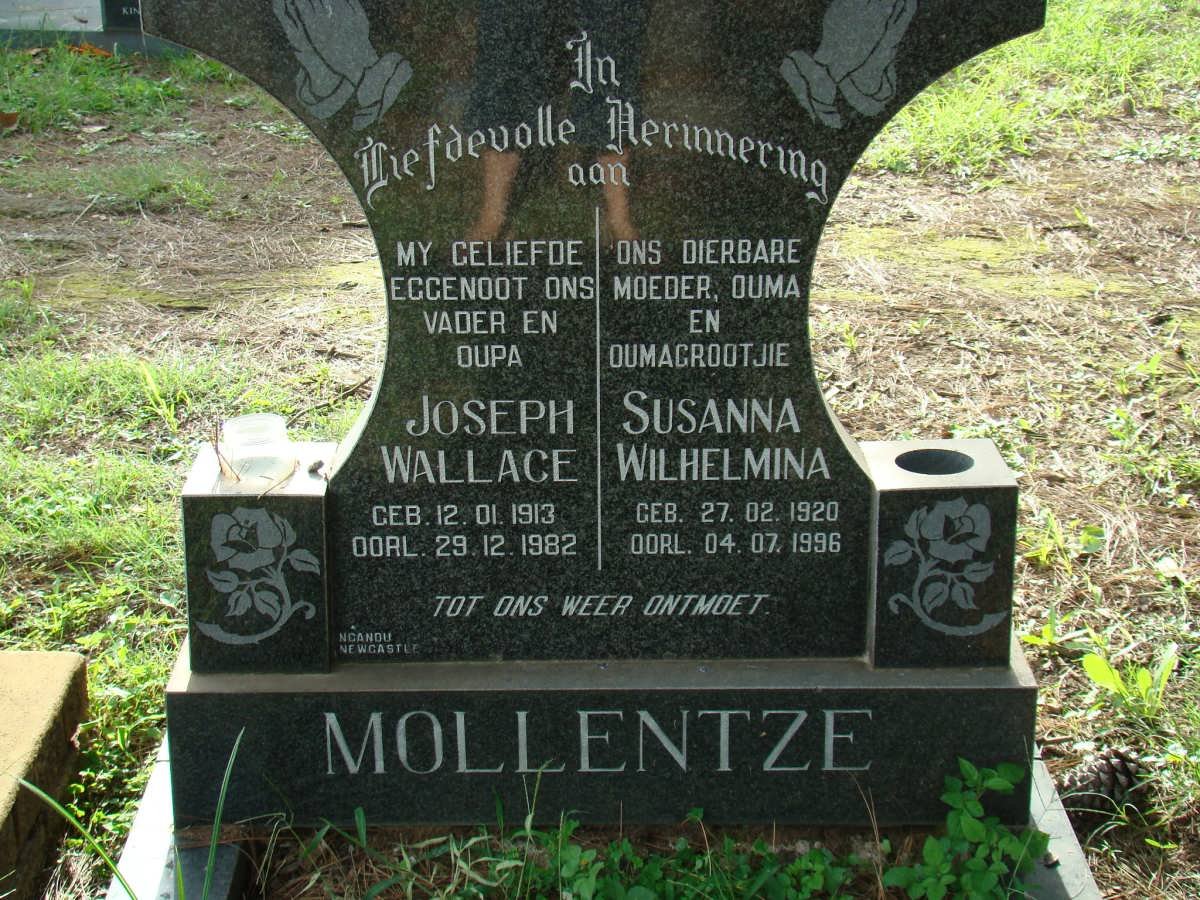 MOLLENTZE Joseph Wallace 1913-1982 &amp; Susanna Wilhelmina 1920-1996