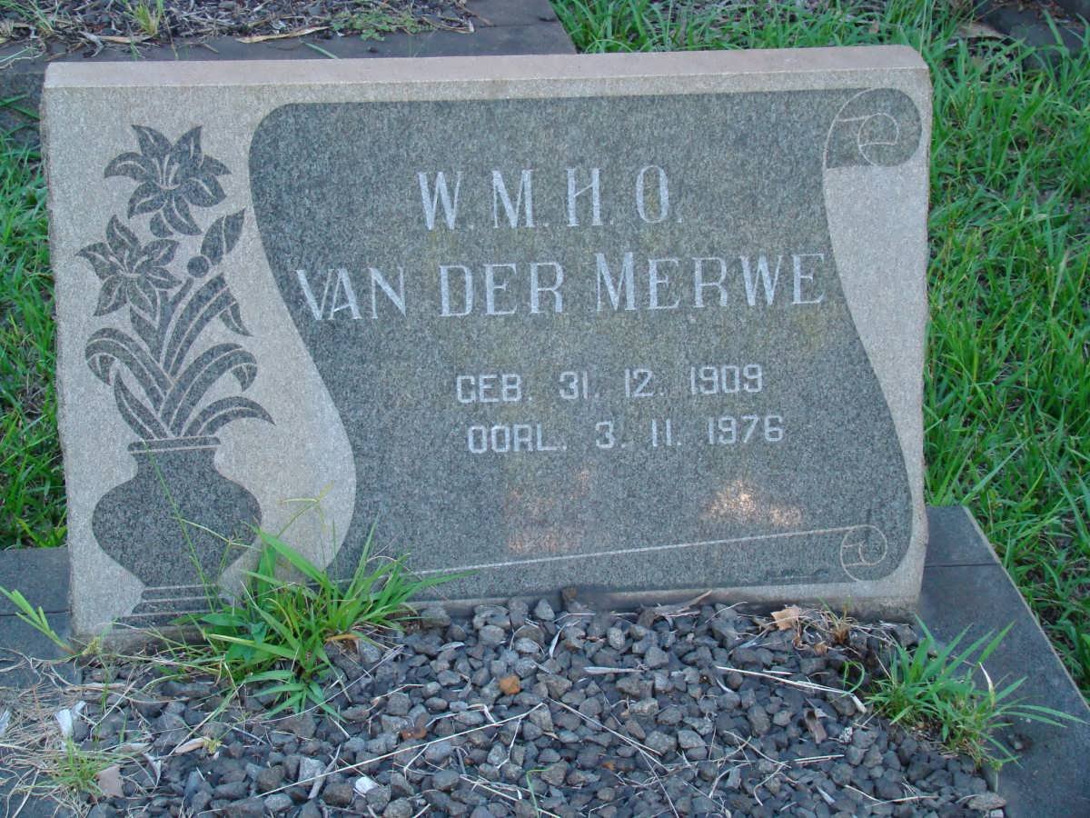 MERWE W.M.H.O., van der 1909-1976