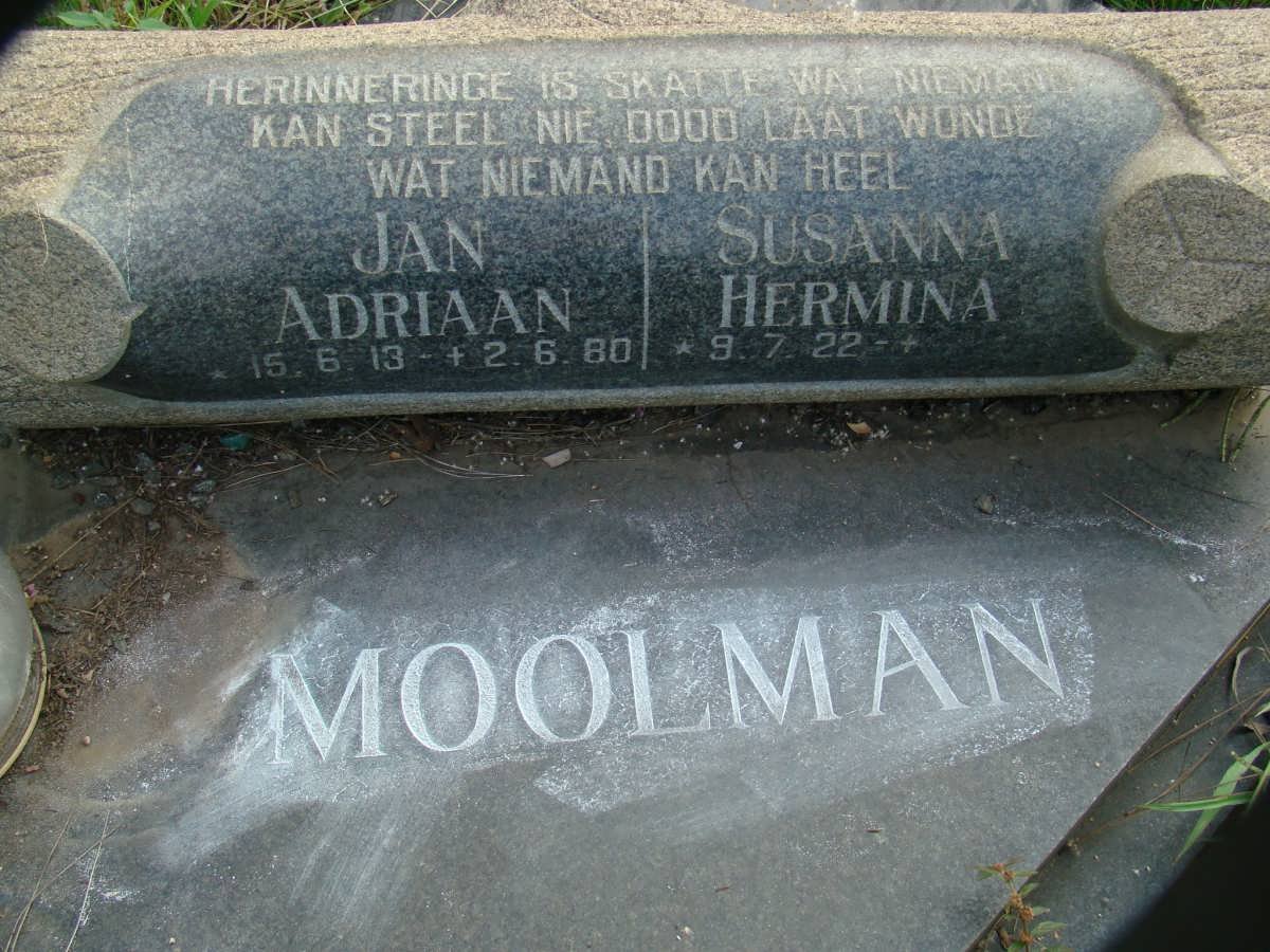 MOOLMAN Jan Adriaan 1913-1980 &amp; Susanna Hermina 1922-