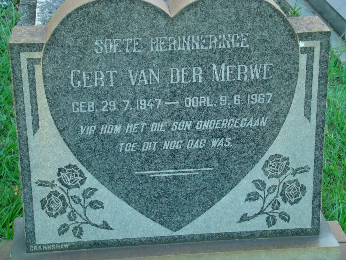 MERWE Gert, van der 1947-1967