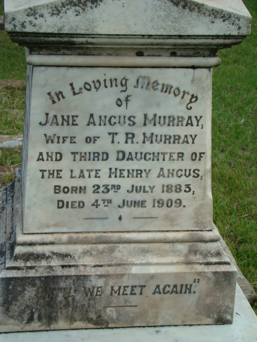MURRAY Jane Angus 1883-1909