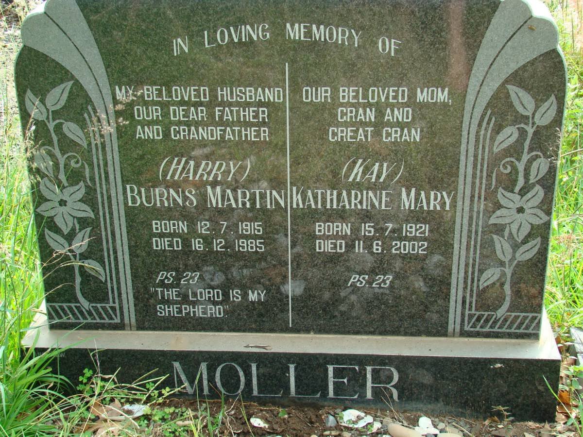 MOLLER Burns Martin 1915-1985 &amp; Katharine Mary 1921-2002