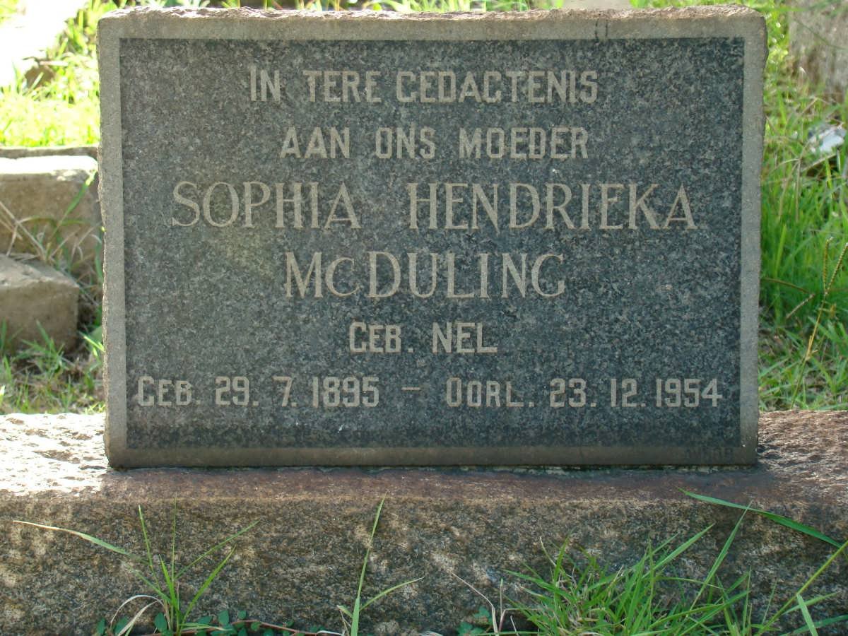McDULING Sophia Hendrieka nee NEL 1895-1954