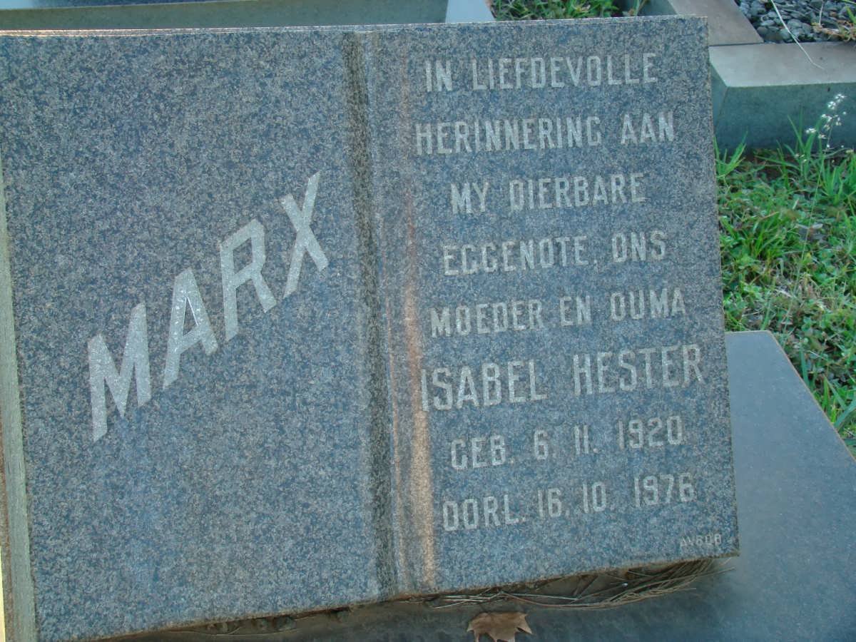 MARX Isabel Hester 1920-1976